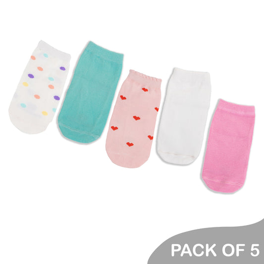 Playful Colors & Hearts Socks – Pack of 5