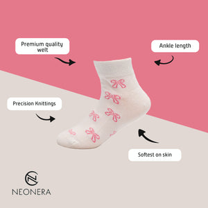 Pastel Charm & Pretty Bows Socks –  Pack of 7