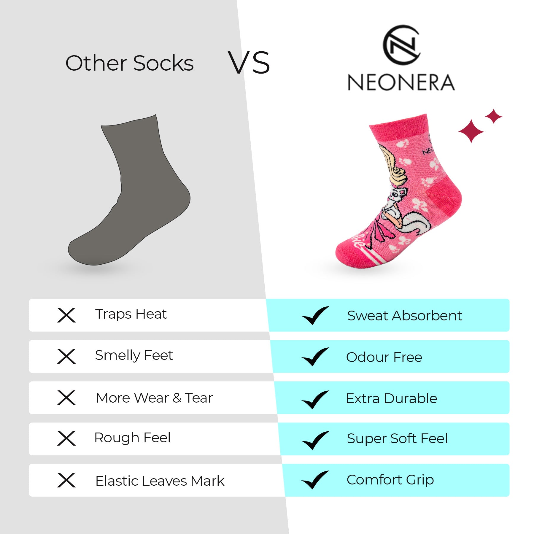 My Chique Pack socks including Unicorn, Mermaid, Good Vibes & Barbie - Pack of 4
