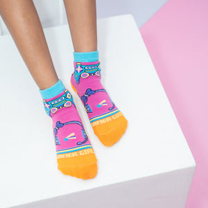 Glam Jam Set including Cute Shapes, Music, Good Vibes ,Gamer Girl - Pack Of 4 Socks