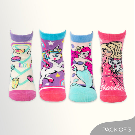 My Chique Pack socks including Unicorn, Mermaid, Good Vibes & Barbie - Pack of 4
