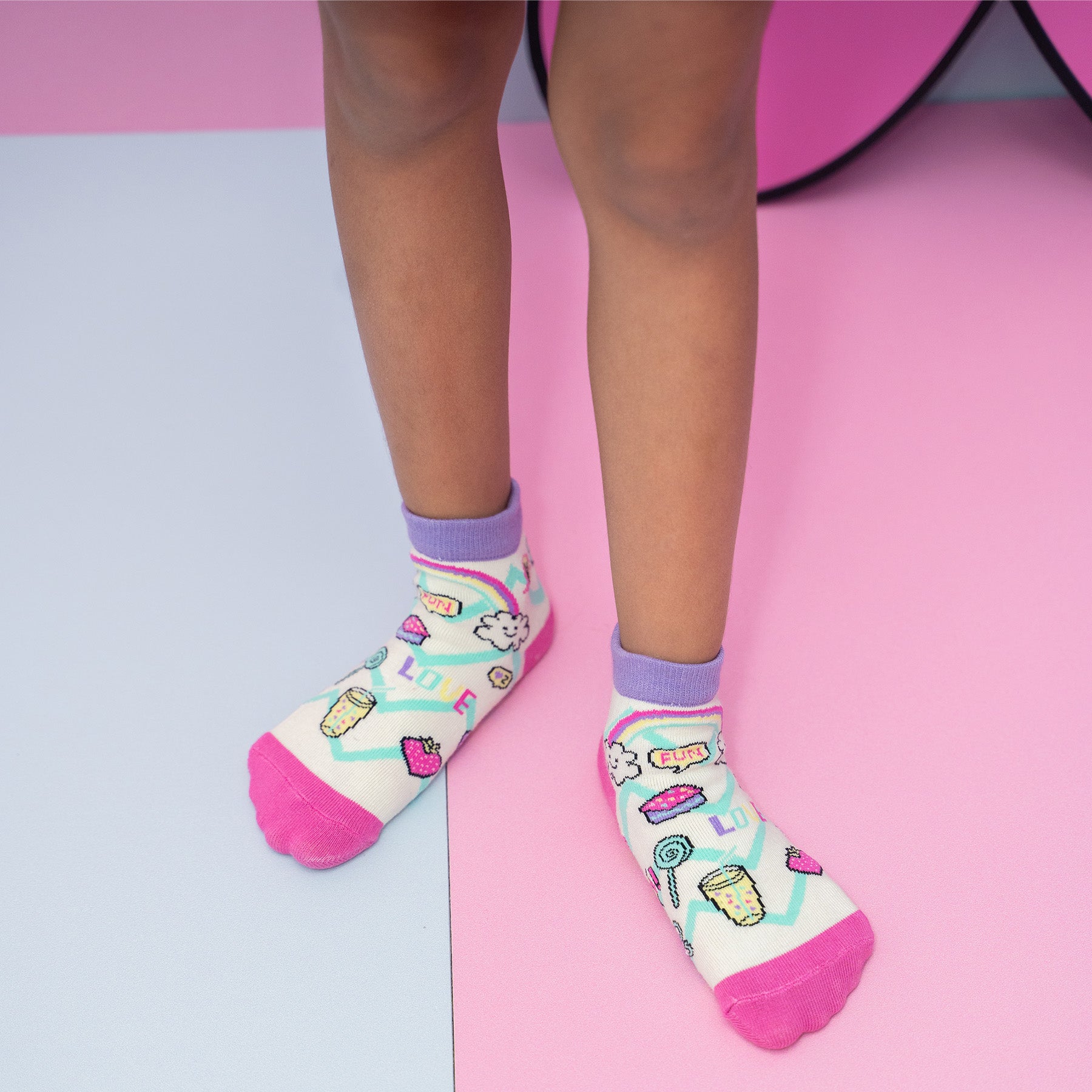 Cute Socks Collection for Girls including Good Vibes,Cute Shapes, Music Designer Socks- Pack of 3