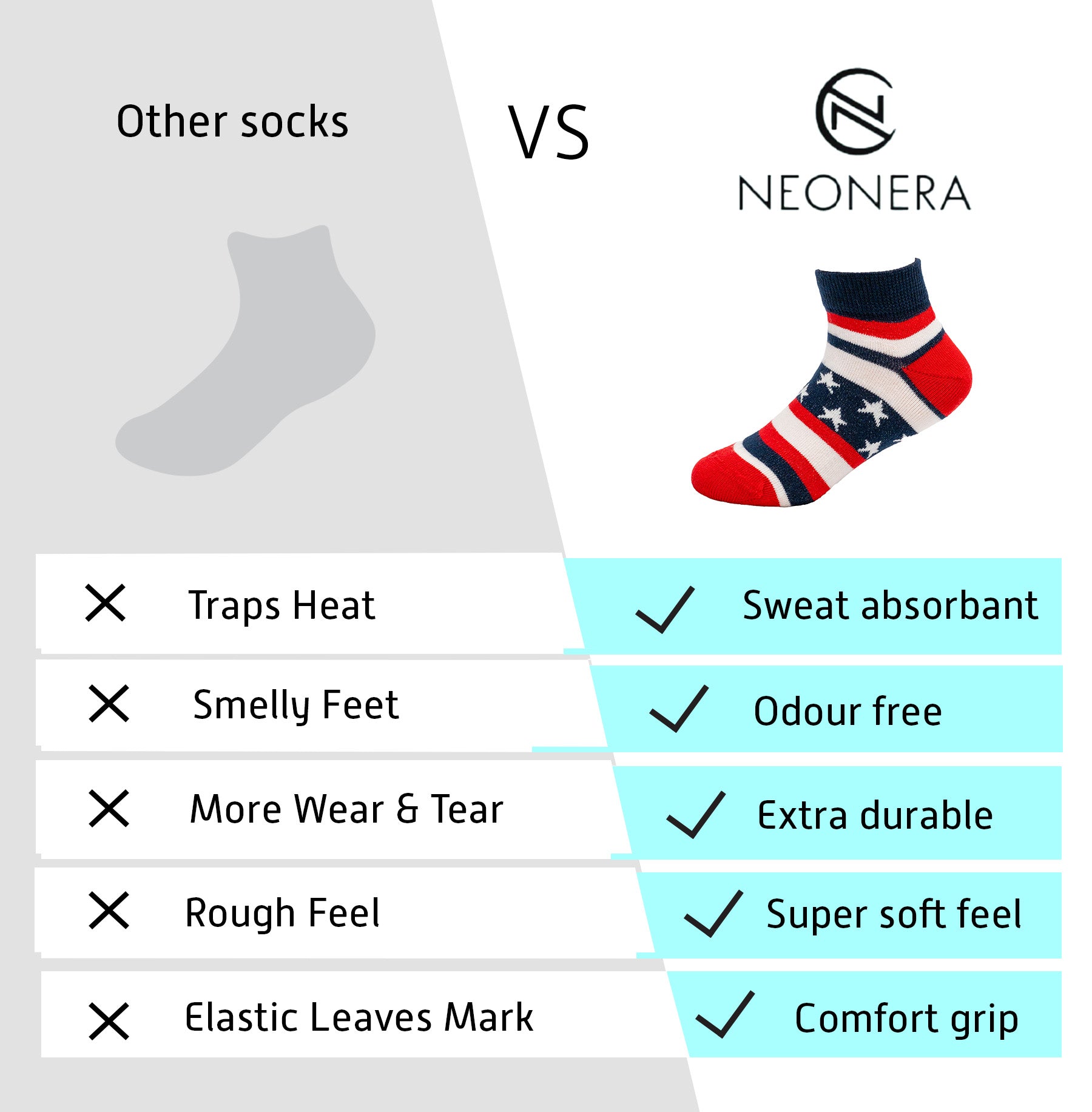 Kids Socks Combo – Mix Design like Stripes, Bears, Rocket, Car - Pack of 7