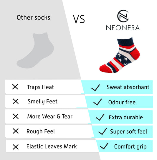 Kids Socks Combo – Mix Design like Stripes, Bears, Rocket, Car - Pack of 7