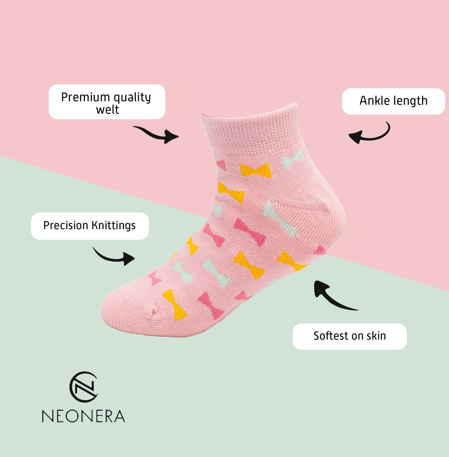 Unicorn, Flower, Hearts & Korean Bows - Girls Mix Socks- Pack of 7