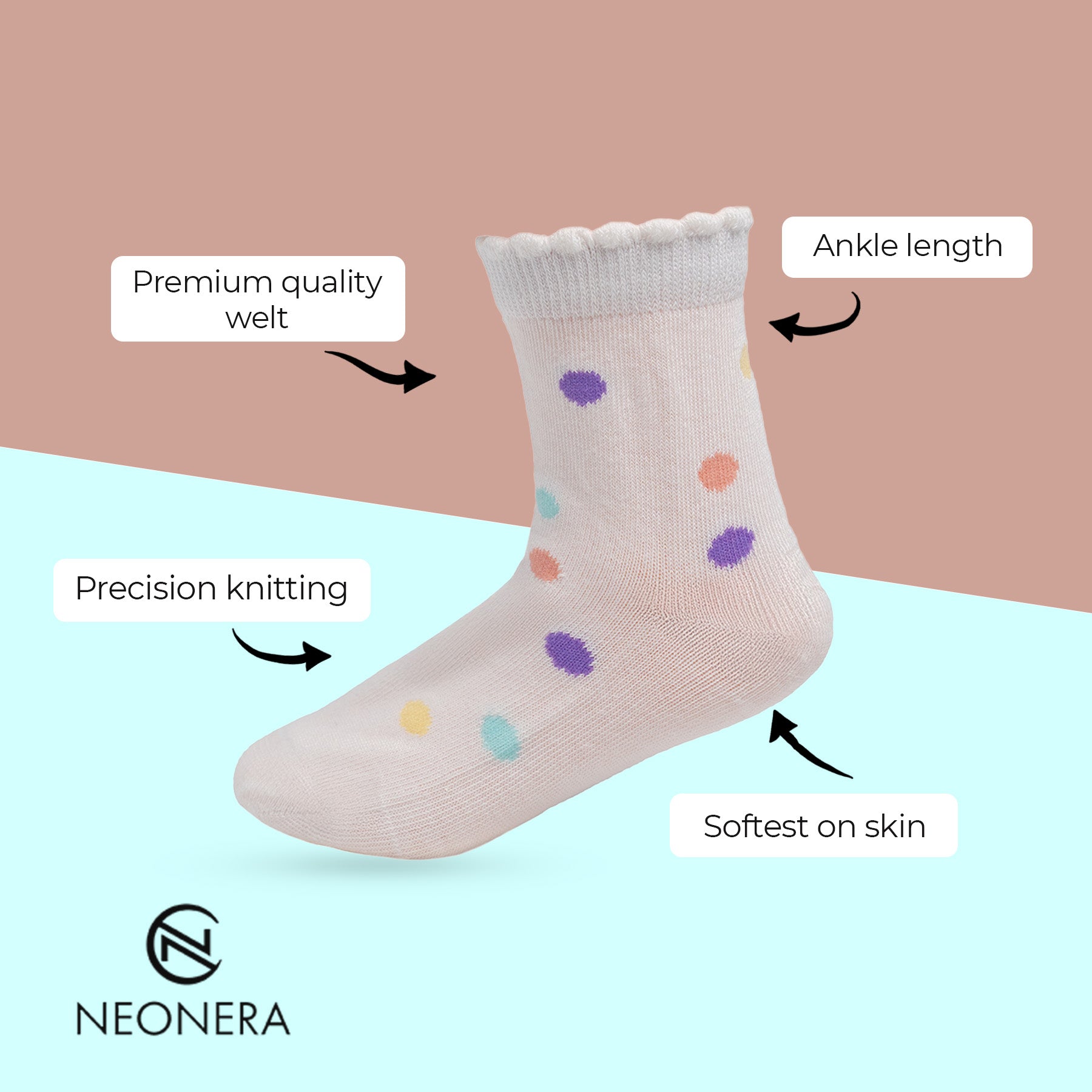 Playful Colors & Hearts Socks – Pack of 5