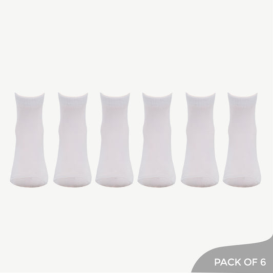 Pure White Socks - Pack of 6